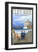 Cliff House, San Francisco, California-Lantern Press-Framed Art Print