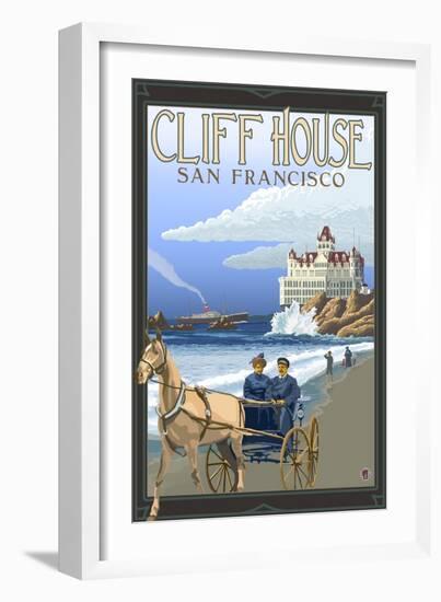 Cliff House, San Francisco, California-Lantern Press-Framed Art Print