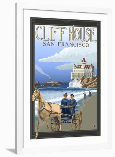 Cliff House, San Francisco, California-Lantern Press-Framed Art Print