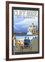 Cliff House, San Francisco, California-Lantern Press-Framed Art Print