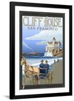 Cliff House, San Francisco, California-Lantern Press-Framed Art Print