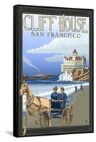 Cliff House, San Francisco, California-Lantern Press-Framed Stretched Canvas