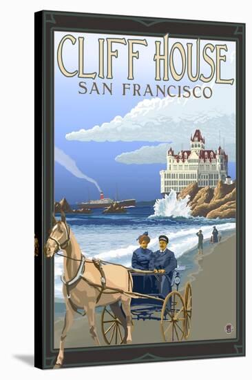 Cliff House, San Francisco, California-Lantern Press-Stretched Canvas