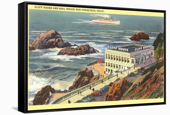 Cliff House, Seal Rocks, San Francisco, California-null-Framed Stretched Canvas