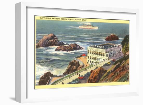 Cliff House, Seal Rocks, San Francisco, California-null-Framed Art Print