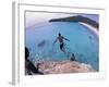 Cliff Jumping, Playa Abou, Playa Kanepa, Curacao-Michele Westmorland-Framed Photographic Print