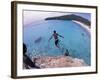 Cliff Jumping, Playa Abou, Playa Kanepa, Curacao-Michele Westmorland-Framed Photographic Print