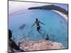 Cliff Jumping, Playa Abou, Playa Kanepa, Curacao-Michele Westmorland-Mounted Photographic Print