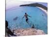 Cliff Jumping, Playa Abou, Playa Kanepa, Curacao-Michele Westmorland-Stretched Canvas