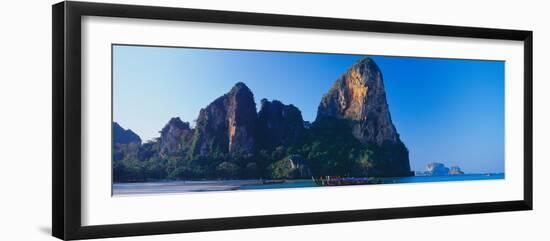 Cliff on the Beach, Railay Beach, Krabi, Krabi Province, Thailand-null-Framed Photographic Print