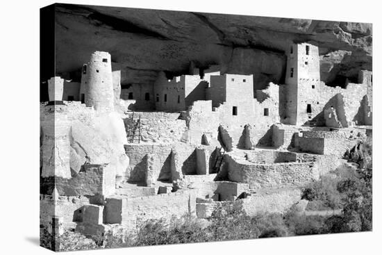 Cliff Palace at Mesa Verde BW-Douglas Taylor-Stretched Canvas