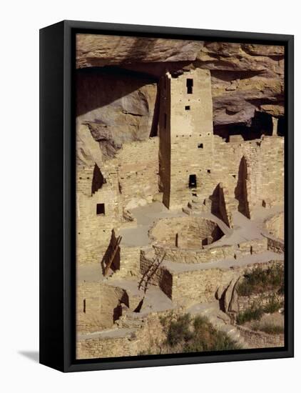 Cliff Palace Dating from Between 1200 and 1300 Ad at Mesa Verde, Colorado, USA-Rawlings Walter-Framed Stretched Canvas