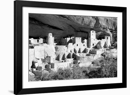 Cliff Palace Pueblo BW-Douglas Taylor-Framed Photographic Print