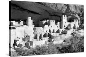 Cliff Palace Pueblo BW-Douglas Taylor-Stretched Canvas