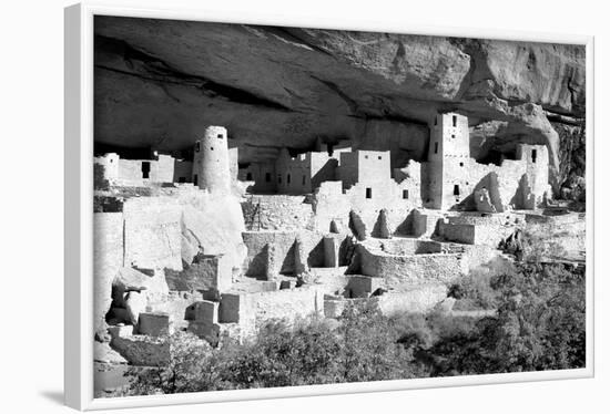 Cliff Palace Pueblo BW-Douglas Taylor-Framed Photographic Print