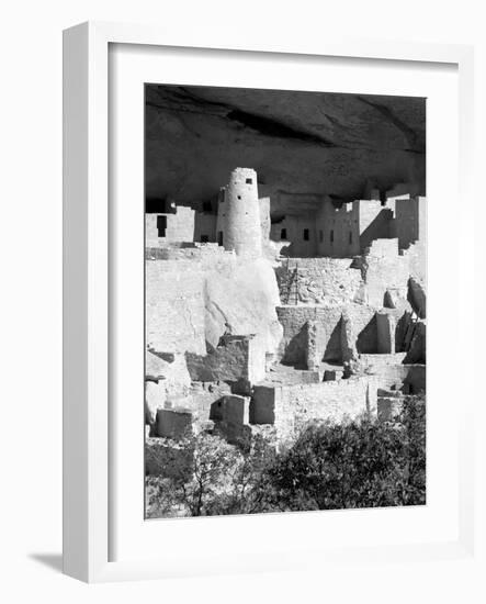 Cliff Palace Pueblo Portrait BW-Douglas Taylor-Framed Photographic Print