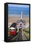 Cliff Tramway and the Pier at Saltburn by the Sea-Mark Sunderland-Framed Stretched Canvas