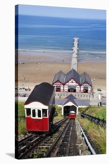 Cliff Tramway and the Pier at Saltburn by the Sea-Mark Sunderland-Stretched Canvas