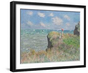 Cliff Walk at Pourville, 1882-Claude Monet-Framed Premium Giclee Print