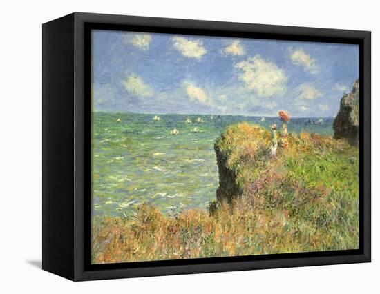 Cliff Walk at Pourville, 1882-Claude Monet-Framed Stretched Canvas