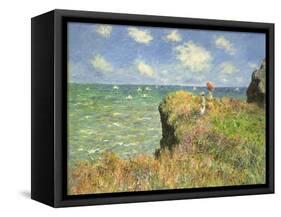 Cliff Walk at Pourville, 1882-Claude Monet-Framed Stretched Canvas
