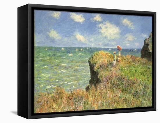 Cliff Walk at Pourville, 1882-Claude Monet-Framed Stretched Canvas