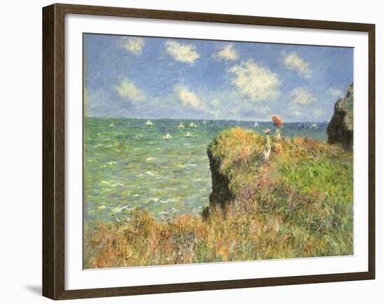 Cliff Walk at Pourville, 1882-Claude Monet-Framed Giclee Print