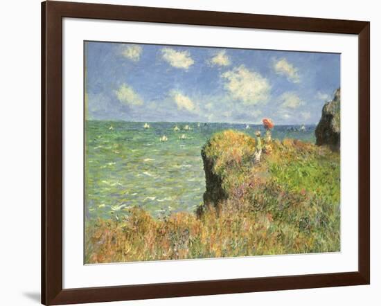 Cliff Walk at Pourville, 1882-Claude Monet-Framed Giclee Print