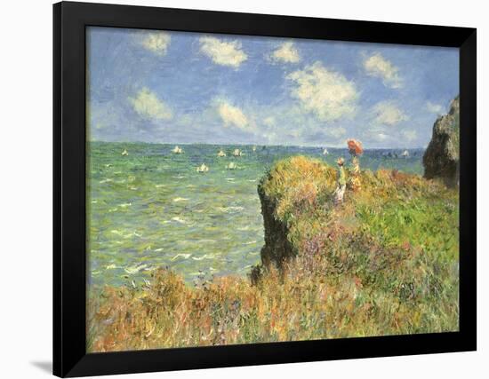 Cliff Walk at Pourville, 1882-Claude Monet-Framed Giclee Print