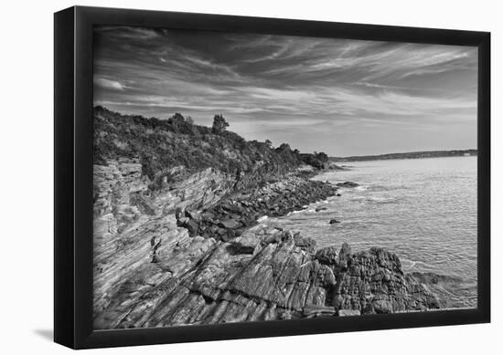 Cliff Walk Newport Rhode Island B/W-null-Framed Poster