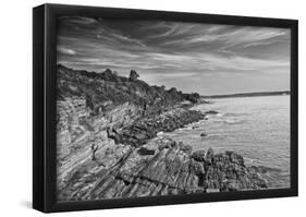 Cliff Walk Newport Rhode Island B/W-null-Framed Poster