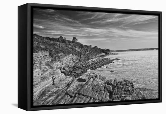 Cliff Walk Newport Rhode Island B/W-null-Framed Stretched Canvas