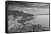 Cliff Walk Newport Rhode Island B/W-null-Framed Stretched Canvas