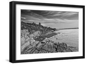 Cliff Walk Newport Rhode Island B/W-null-Framed Photo