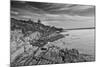 Cliff Walk Newport Rhode Island B/W-null-Mounted Photo