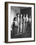 Clifford Brill Severn in Shirtless Lineup with His Sons Demonstrating Techniques of Muscle Control-Peter Stackpole-Framed Photographic Print