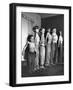 Clifford Brill Severn in Shirtless Lineup with His Sons Demonstrating Techniques of Muscle Control-Peter Stackpole-Framed Photographic Print