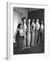 Clifford Brill Severn in Shirtless Lineup with His Sons Demonstrating Techniques of Muscle Control-Peter Stackpole-Framed Photographic Print