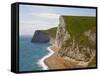 Cliffs above Lulworth Cove on Dorset's Jurassic Coast-Paul Thompson-Framed Stretched Canvas