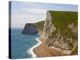 Cliffs above Lulworth Cove on Dorset's Jurassic Coast-Paul Thompson-Stretched Canvas