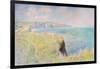 Cliffs and sailboats at Pourville, 1882 (oil on canvas)-Claude Monet-Framed Giclee Print