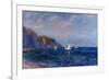 Cliffs and Sailboats at Pourville Claude Monet-null-Framed Art Print