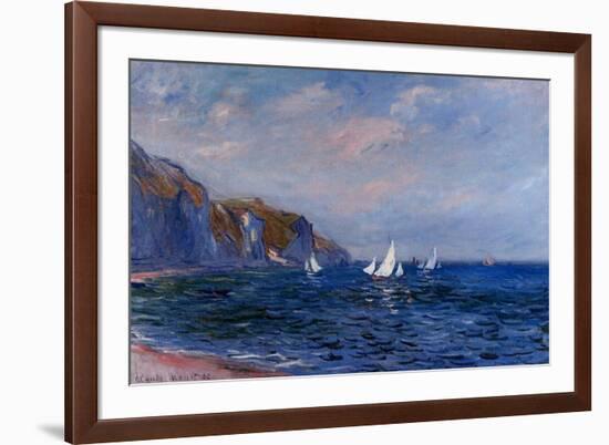 Cliffs and Sailboats at Pourville Claude Monet-null-Framed Art Print