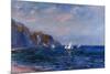 Cliffs and Sailboats at Pourville Claude Monet-null-Mounted Art Print