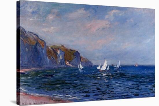 Cliffs and Sailboats at Pourville-Claude Monet-Stretched Canvas