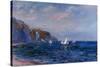 Cliffs and Sailboats at Pourville-Claude Monet-Stretched Canvas