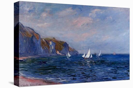 Cliffs and Sailboats at Pourville-Claude Monet-Stretched Canvas