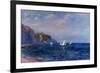 Cliffs and Sailboats at Pourville-Claude Monet-Framed Art Print