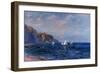 Cliffs and Sailboats at Pourville-Claude Monet-Framed Art Print