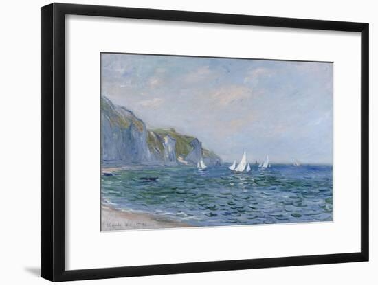 Cliffs and Sailboats at Pourville-Claude Monet-Framed Giclee Print